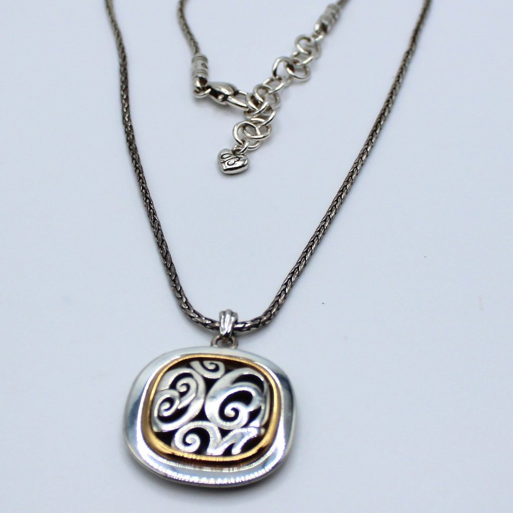 Brighton Necklace - Spin Master Pendant - Gold and Silver